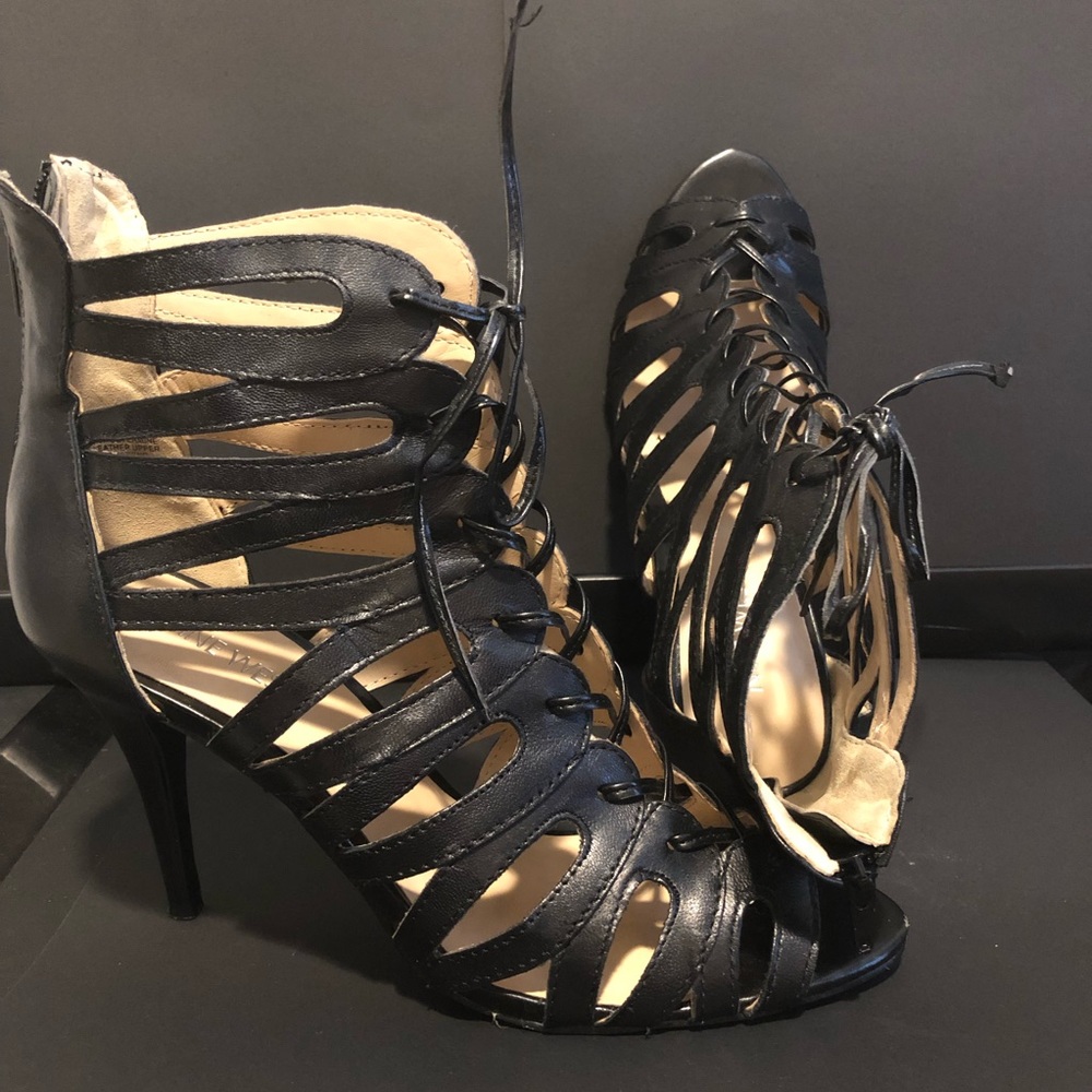 Black Nine West Cage Bootie